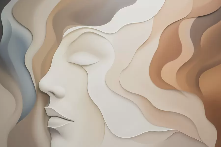 Fotobehang Abstract gezicht w04869