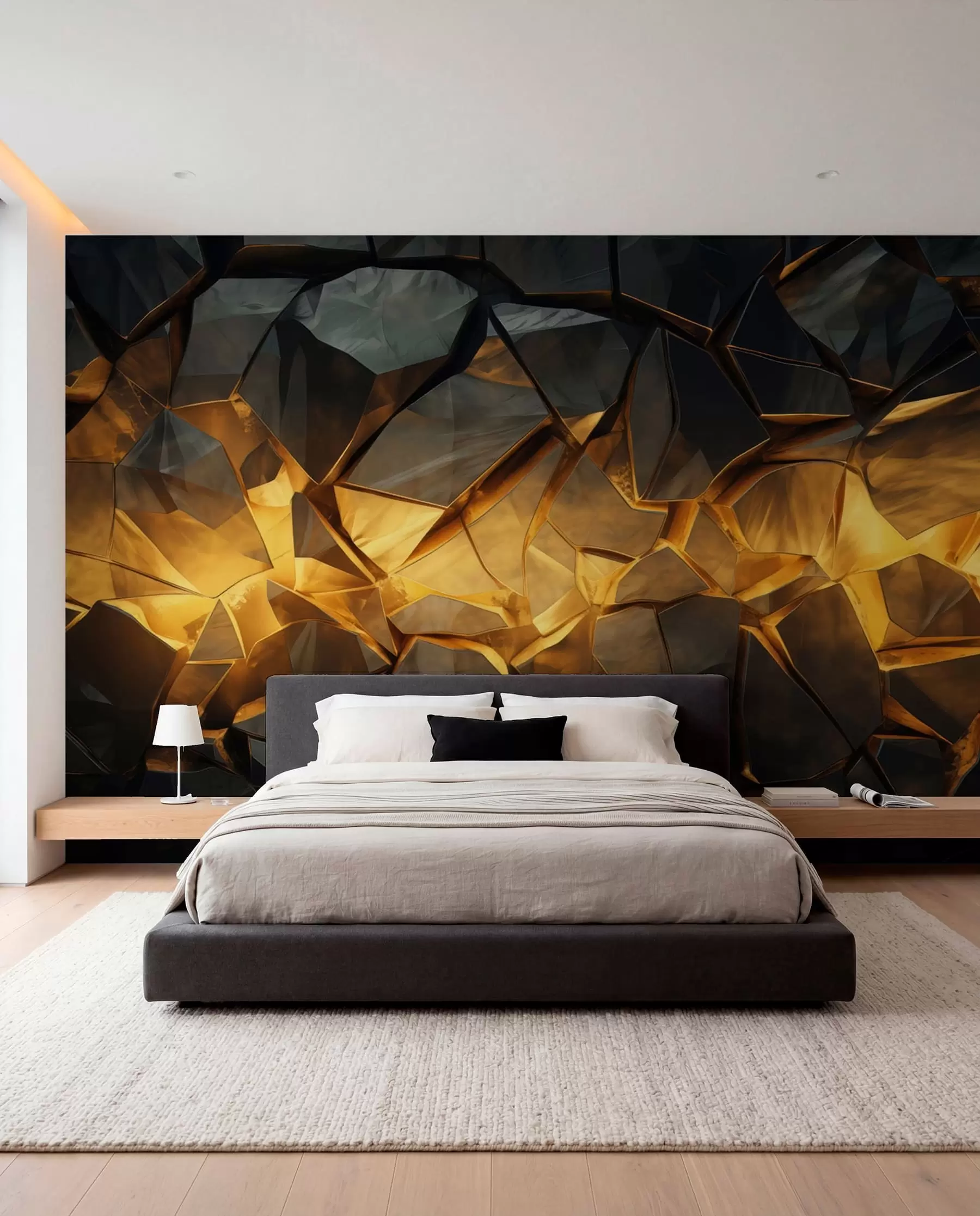 Fotobehang Amberkleurige steenfragmenten w05045