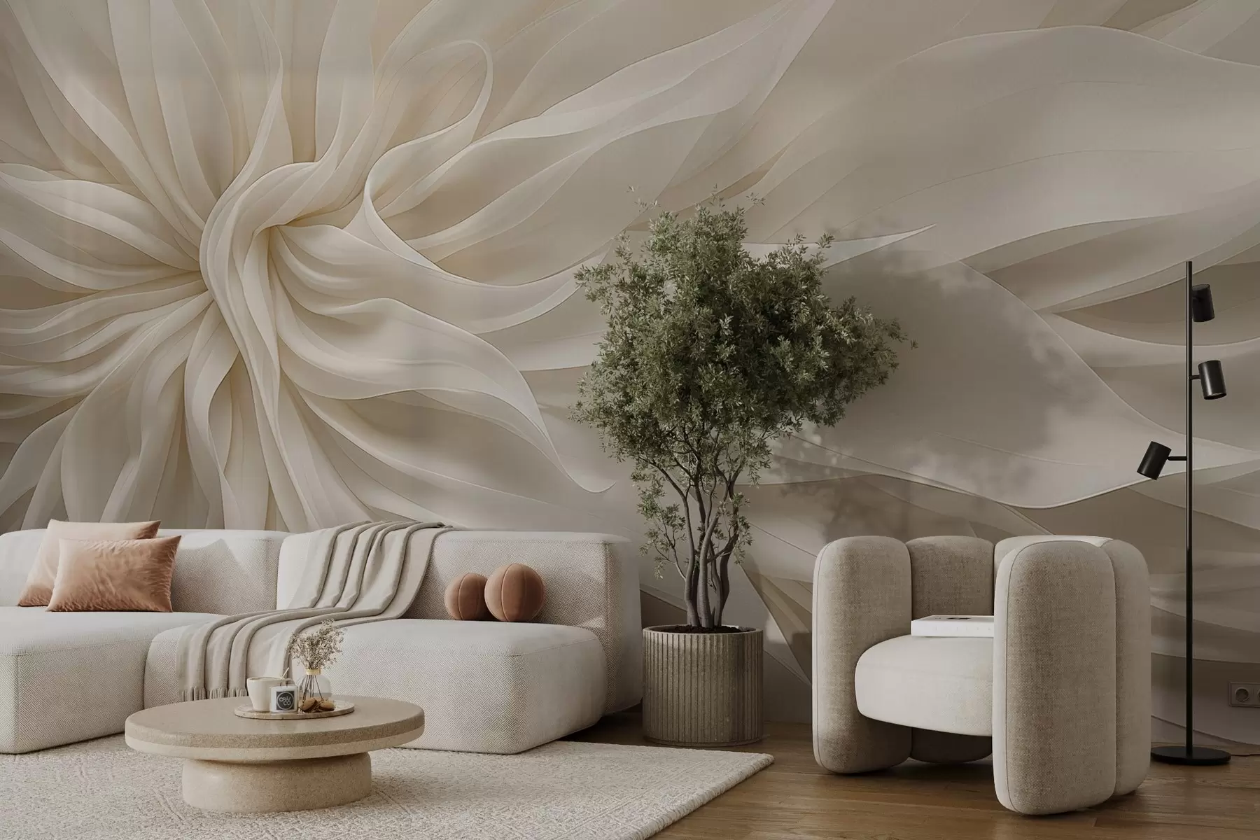 Fotobehang Zijden bloemblaadjes van licht w05050