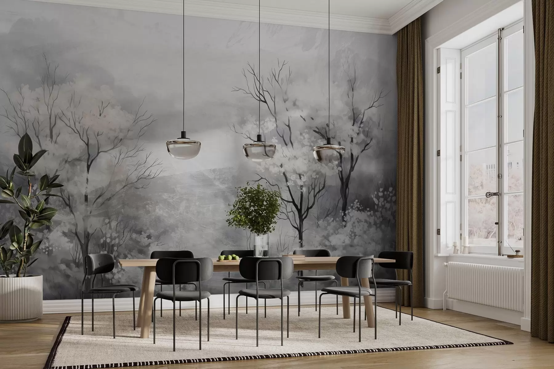 Fotobehang Lichte adem van bomen w05054