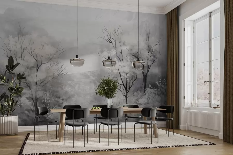 Fotobehang Lichte adem van bomen w05054