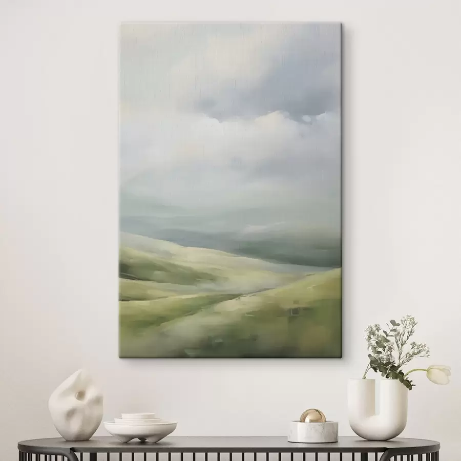  Schilderijen Veld tegen een achtergrond van wolken s47243