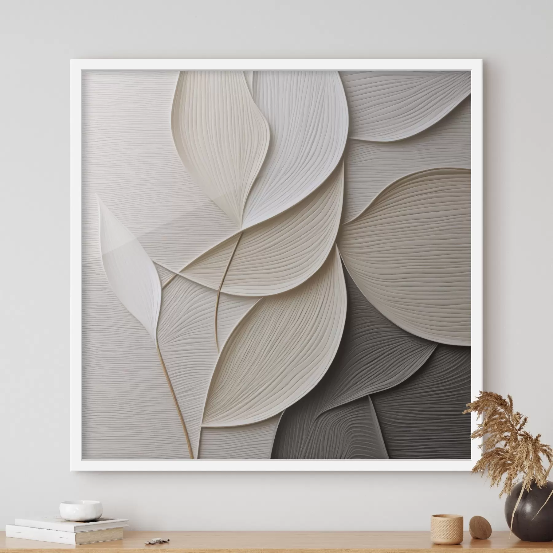 Fotobehang Zijdezachte bladcontouren f47144