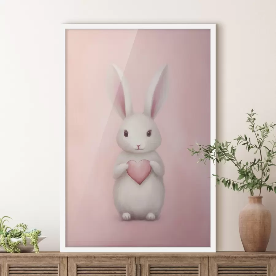 Fotobehang Konijntje met een hartje f47146