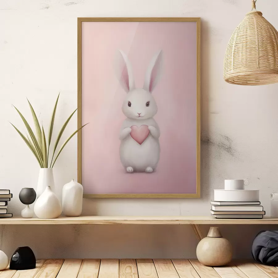 Fotobehang Konijntje met een hartje f47146