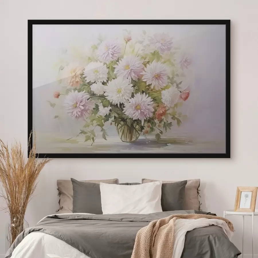 Fotobehang Chrysanten in een bloempot f47154