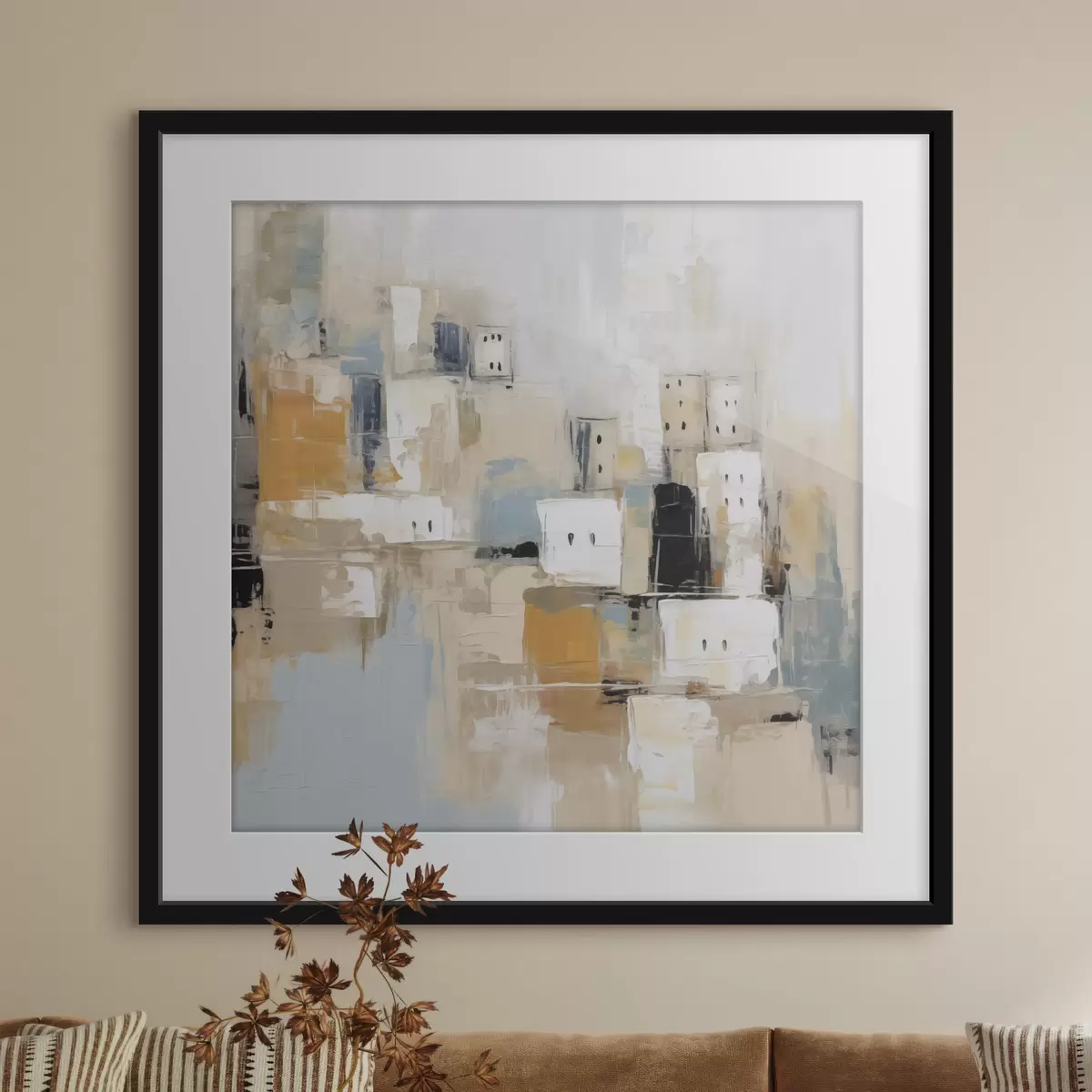 Poster Abstracte imitatie van schilderkunst in de stad f47242