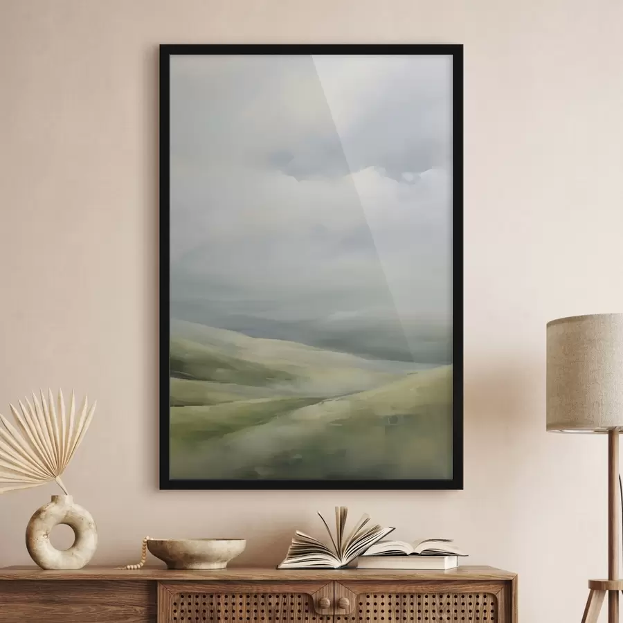Fotobehang Veld tegen een achtergrond van wolken f47243