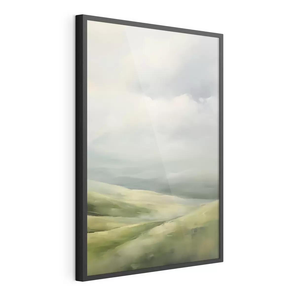 Poster Veld tegen een achtergrond van wolken f47243