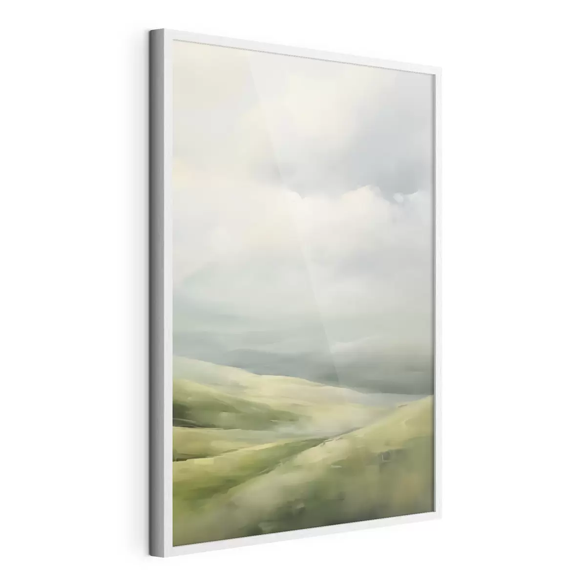 Poster Veld tegen een achtergrond van wolken f47243