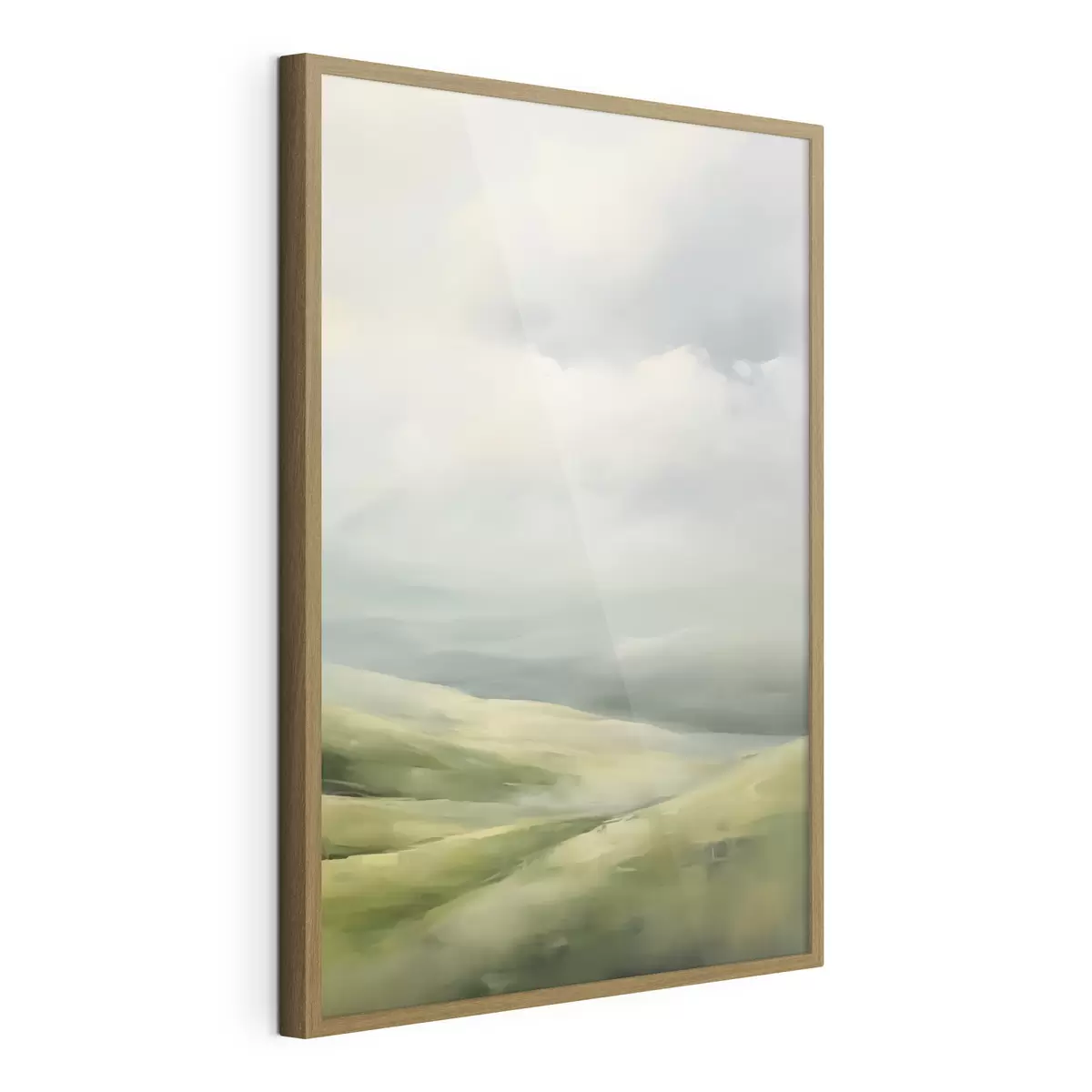Poster Veld tegen een achtergrond van wolken f47243