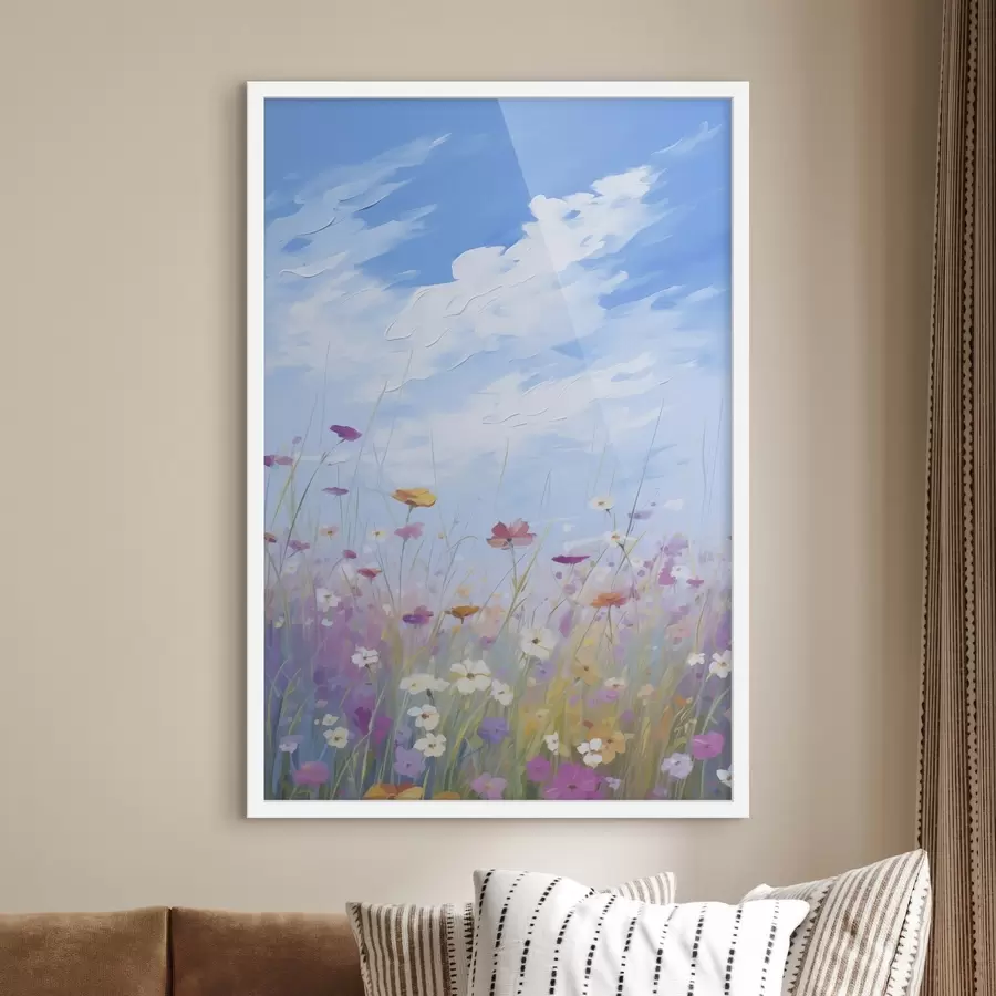 Fotobehang Imitatie schilderij van wilde bloemen f47245