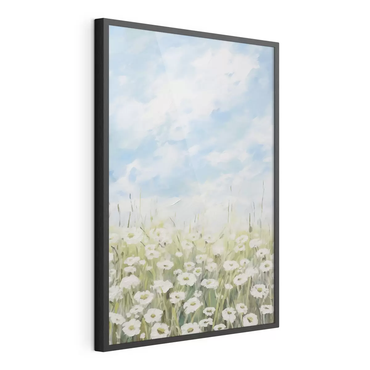 Poster Veld met madeliefjes imitatie schilderij f47246