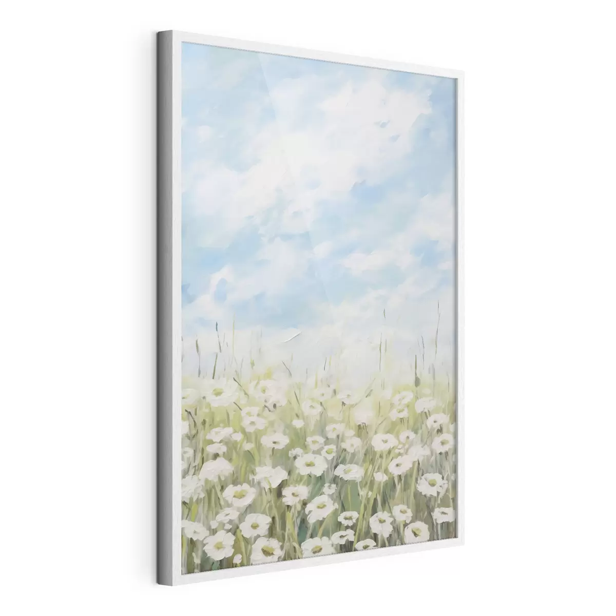 Poster Veld met madeliefjes imitatie schilderij f47246