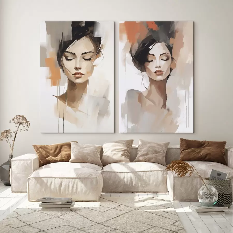  Schilderijen Abstract portret van een meisje m01159