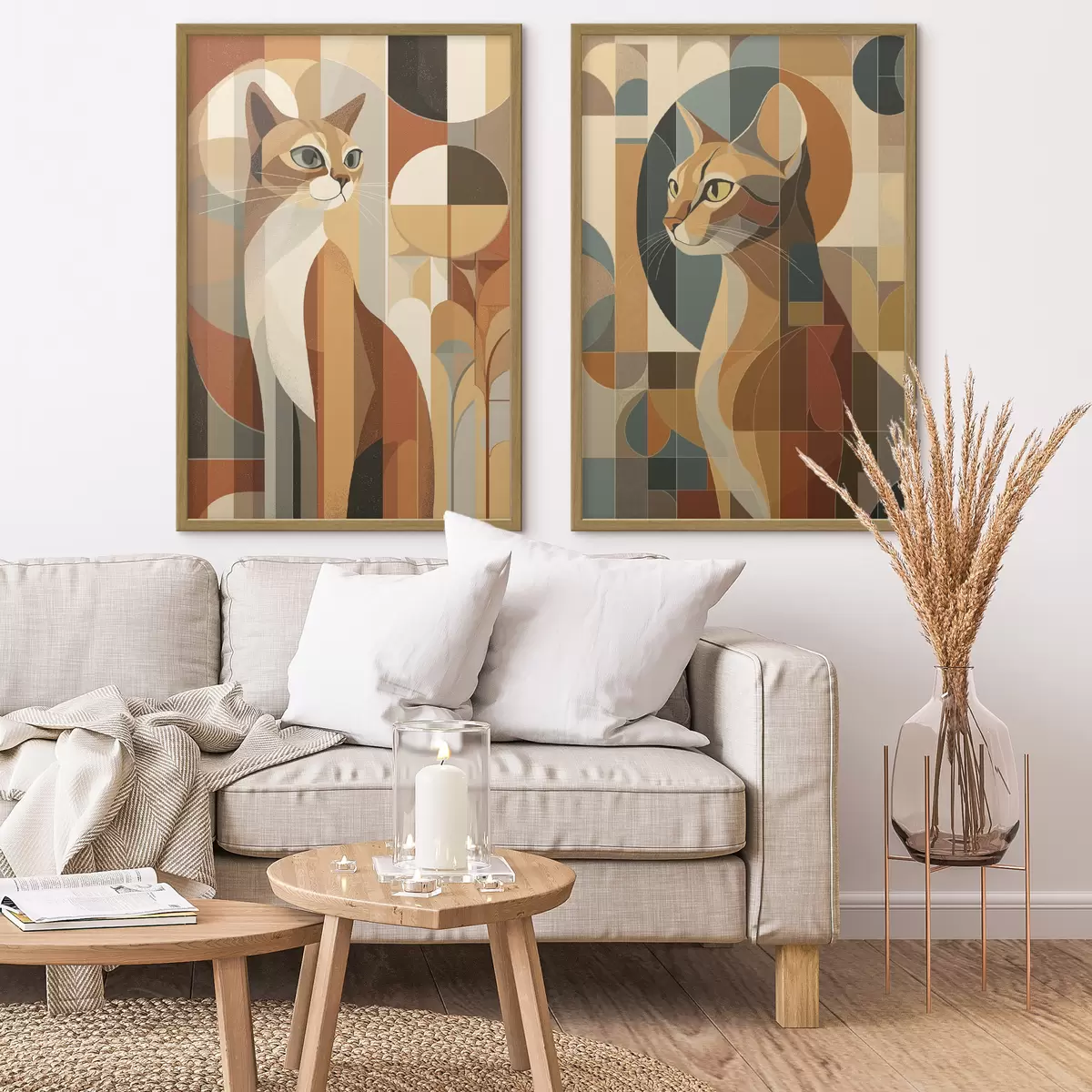 Poster Abstracte katten d00841