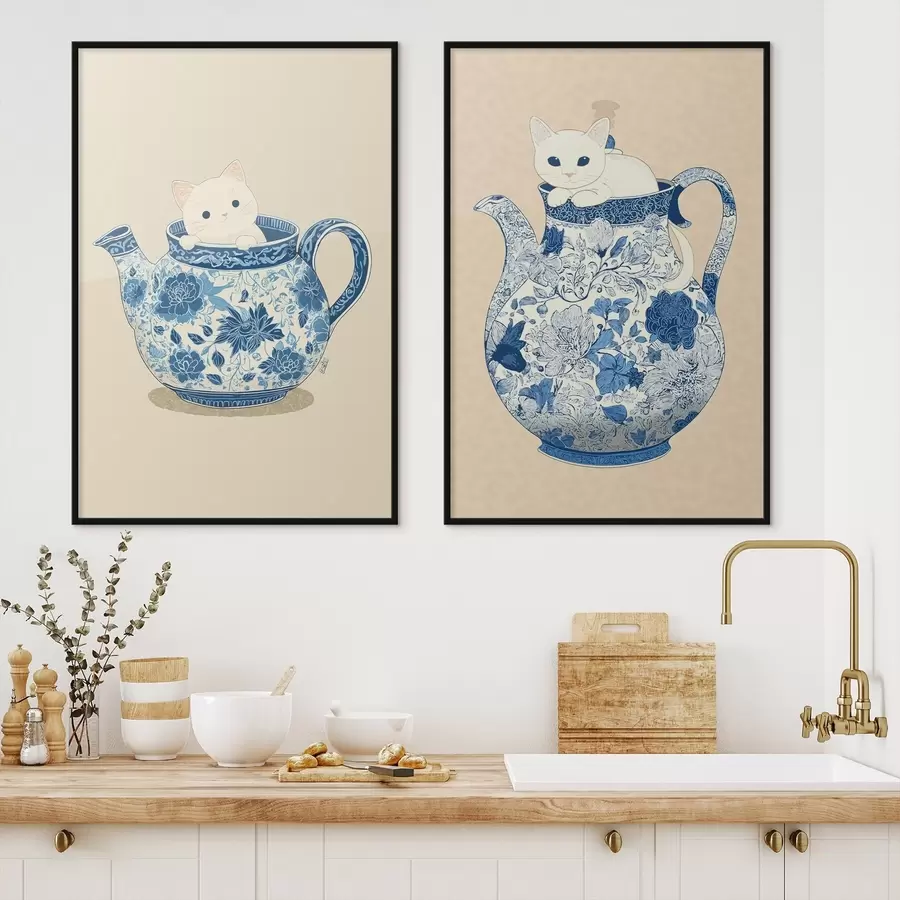 Fotobehang Kat in kruik d00920