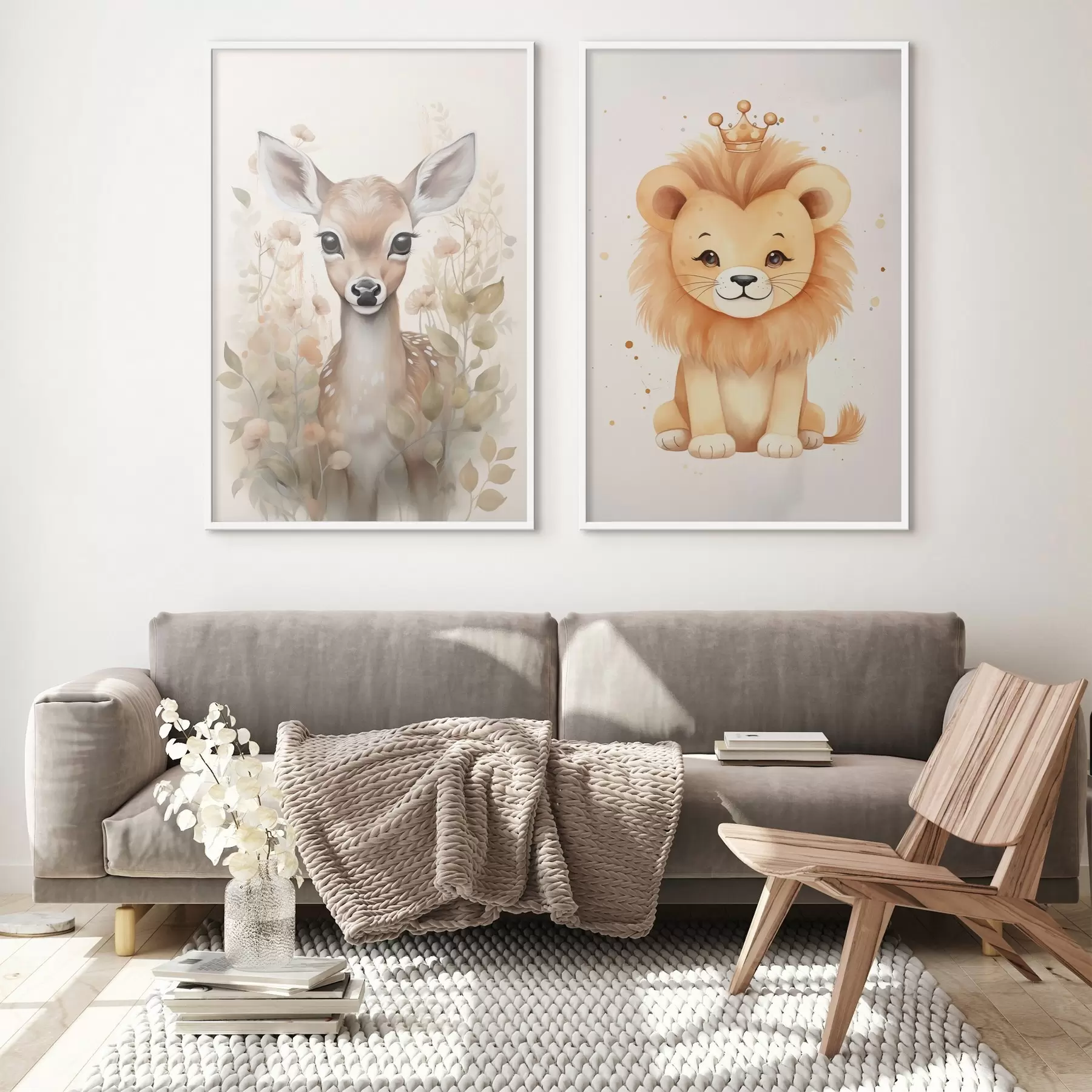 Fotobehang Herten en leeuwen d00922