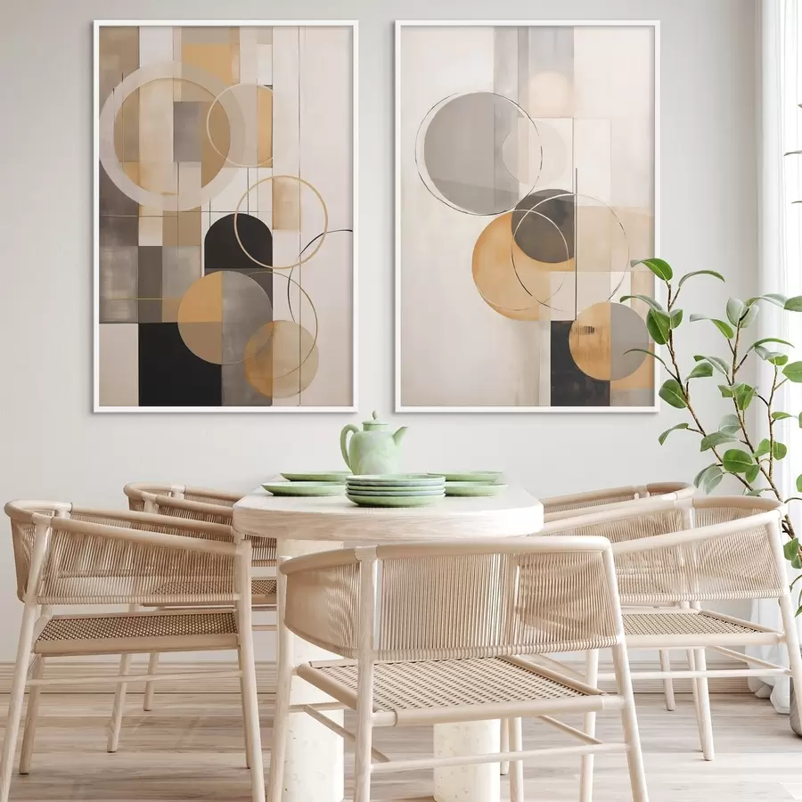 Fotobehang Geometrische abstractie met cirkels d00858