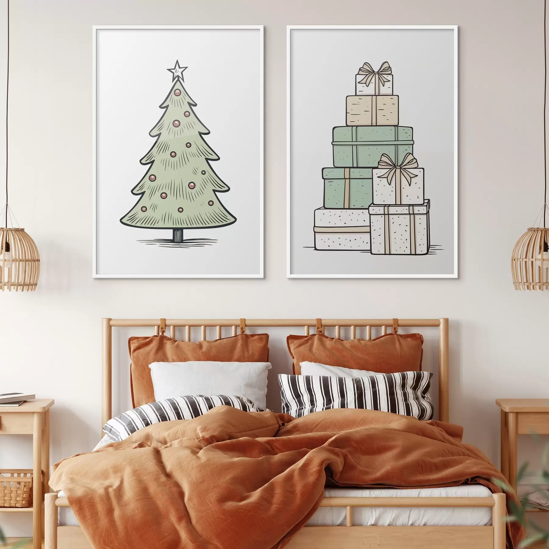 Fotobehang Kerstboom en cadeautjes d00953