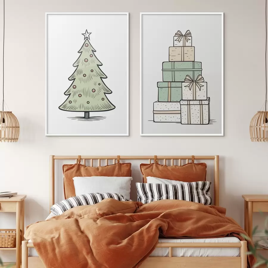Fotobehang Kerstboom en cadeautjes d00953