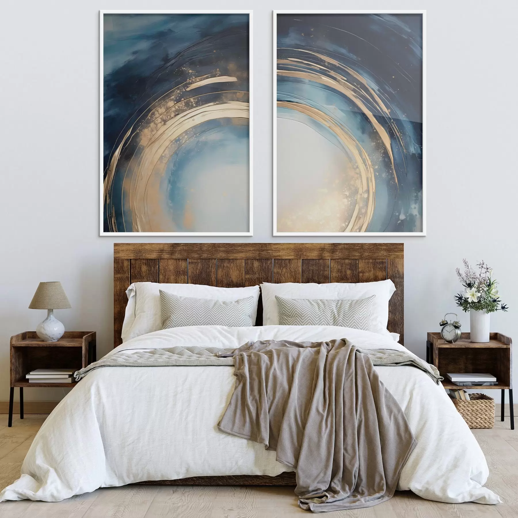 Fotobehang Middernachtblauwe cirkelvormige veeg met metalen bogen d00969