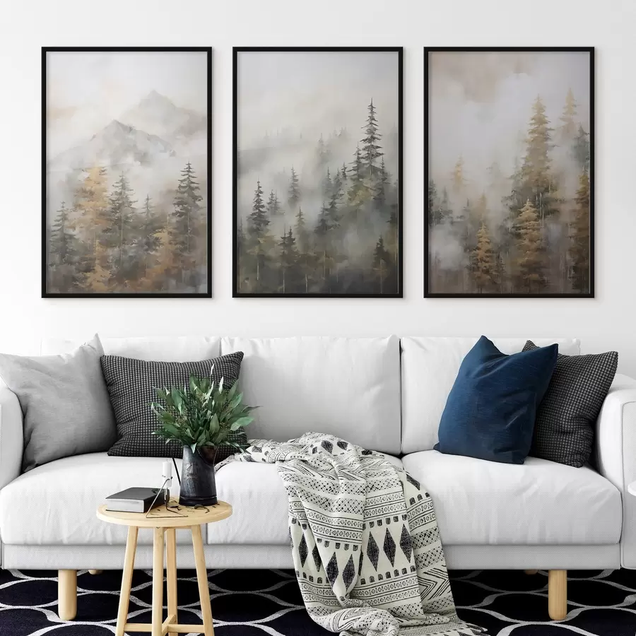 Fotobehang Bosimitatie van schilderij d00996