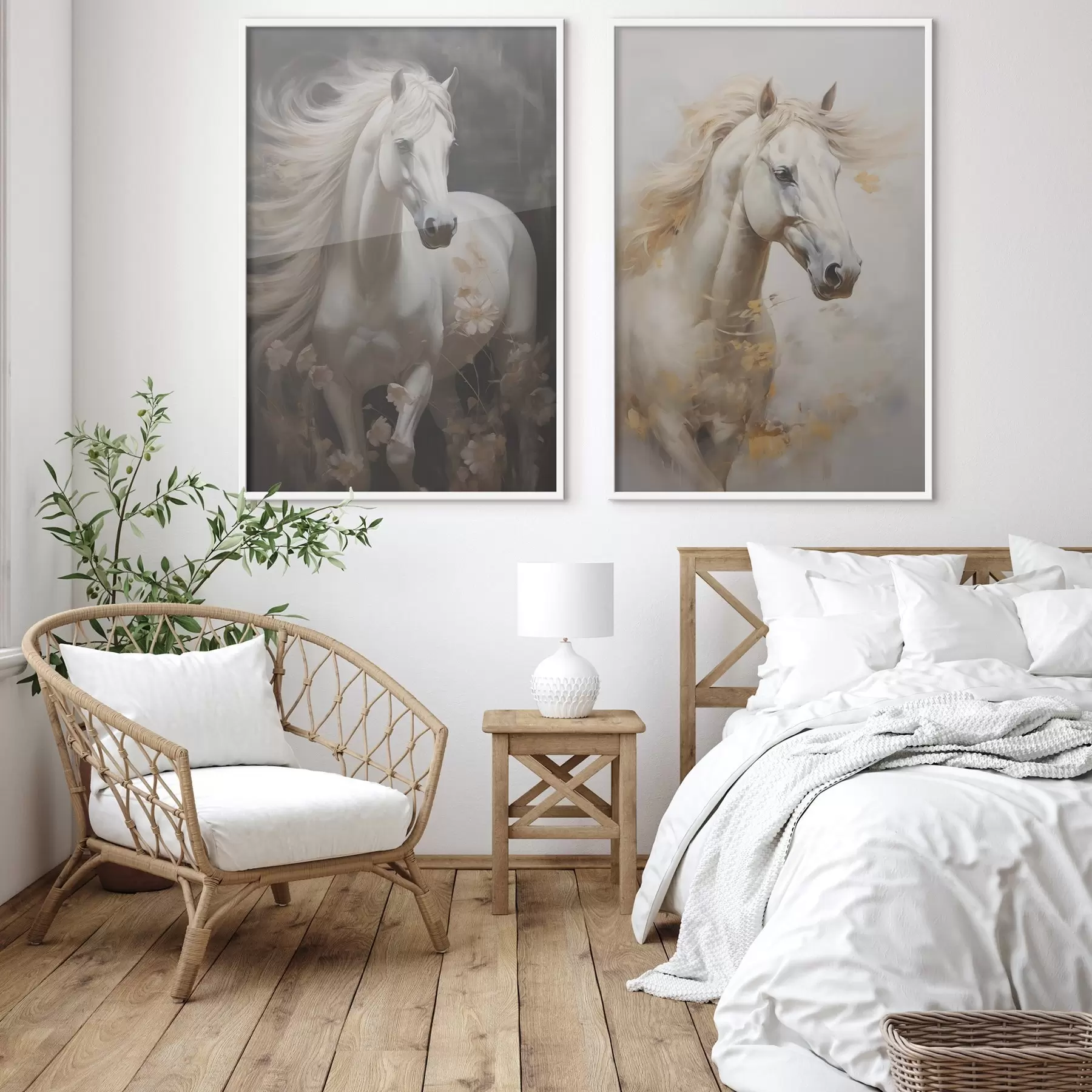 Fotobehang Paard imitatie van schilderij d01000