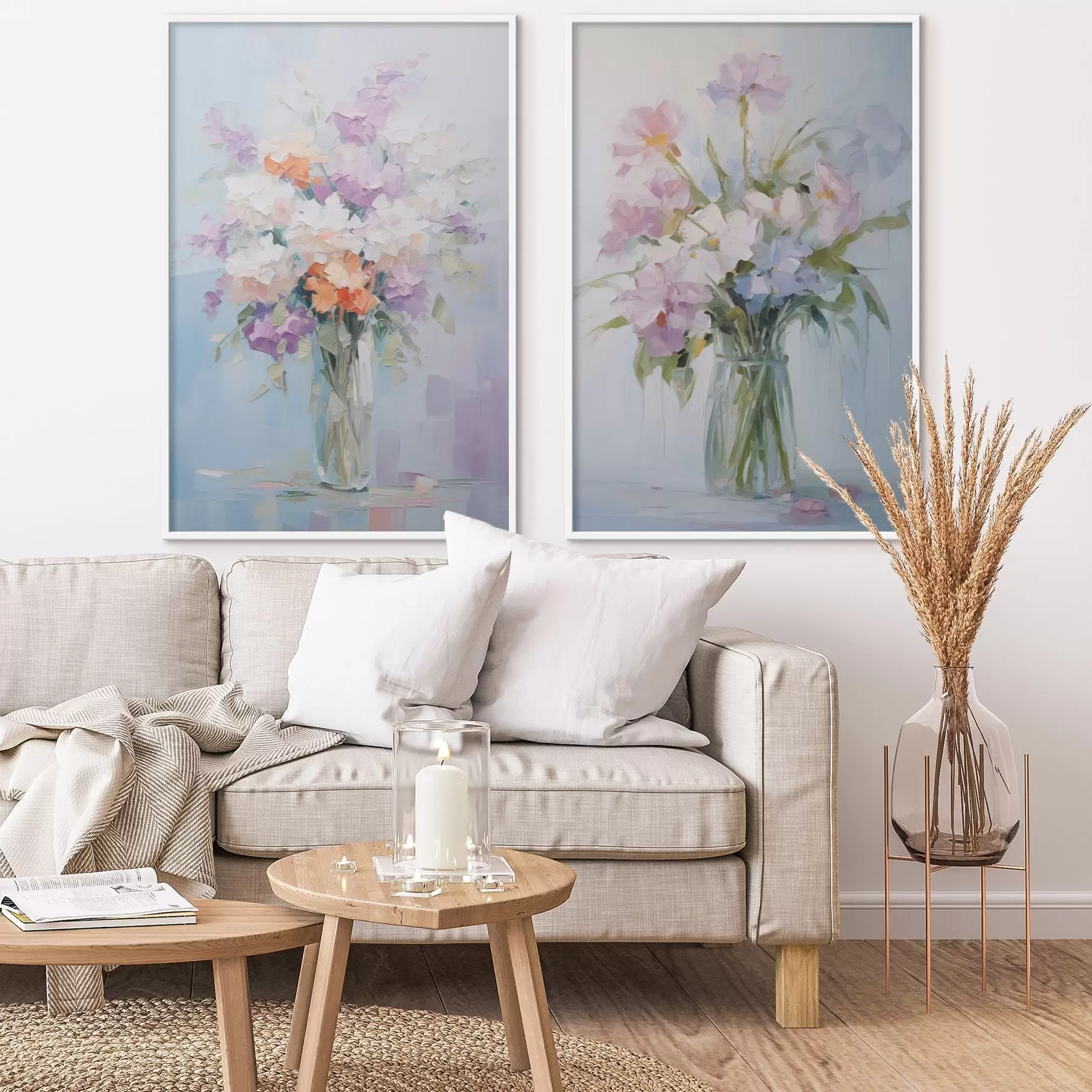 Fotobehang Boeket in een vaas, imitatie van een schilderij d01031