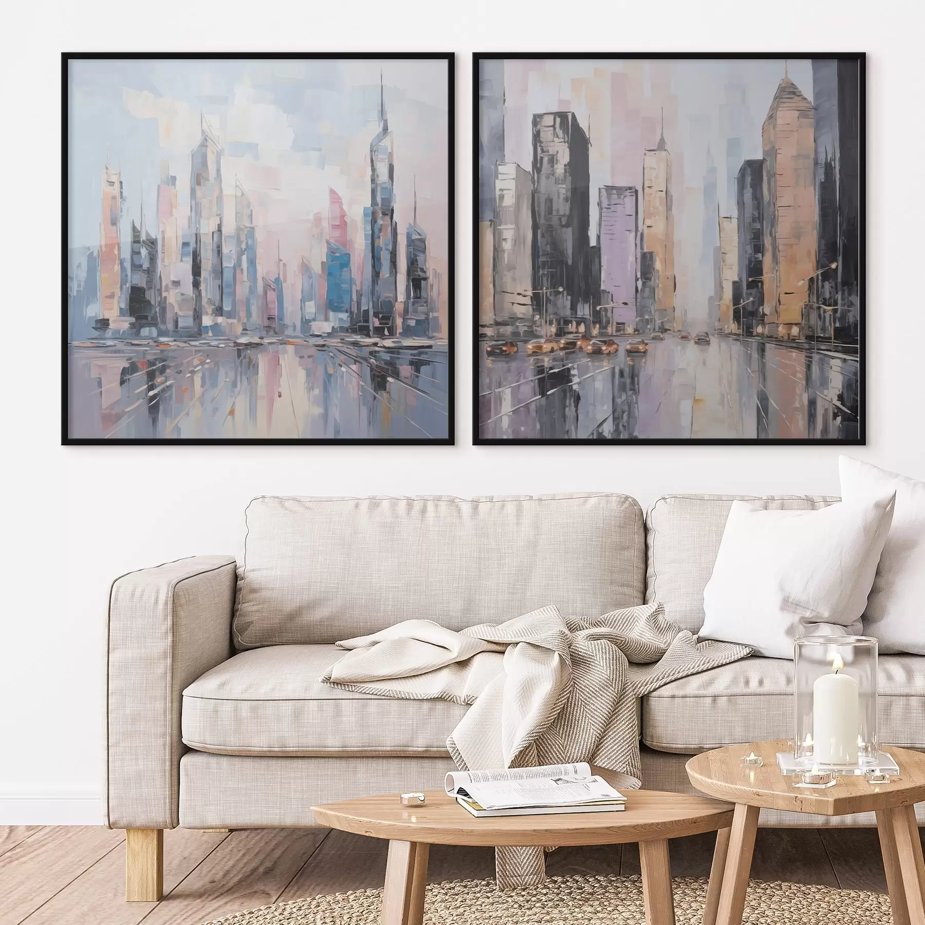 Fotobehang Abstracte imitatie van schilderkunst in de stad d01032