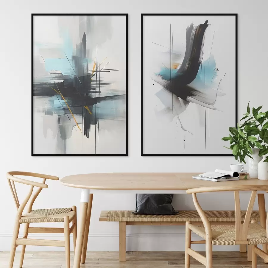 Fotobehang Abstractie met imitatie van spatten en penseelstreken d01037