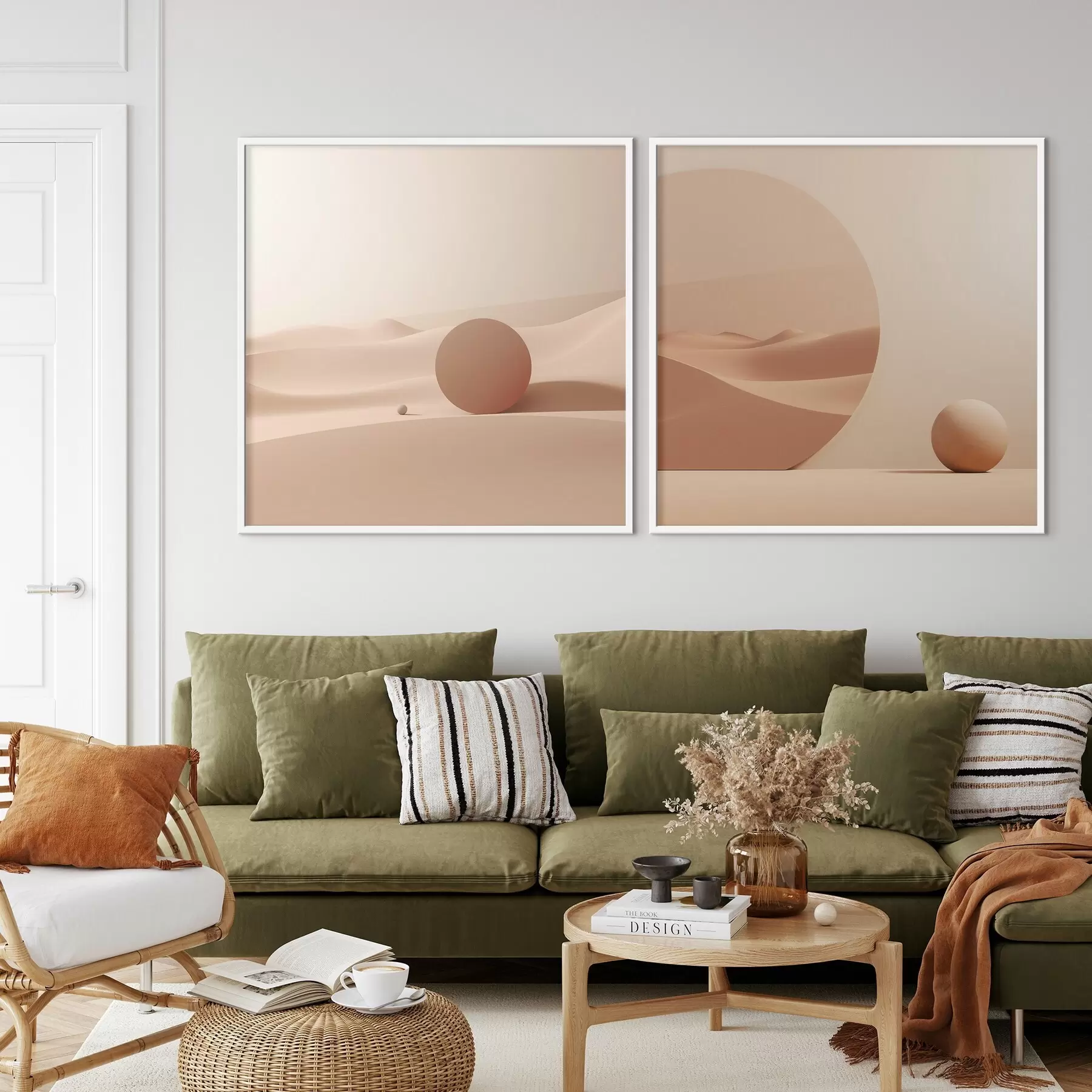 Fotobehang Compositie met rustige ruimtes en een geometrische vorm d00990