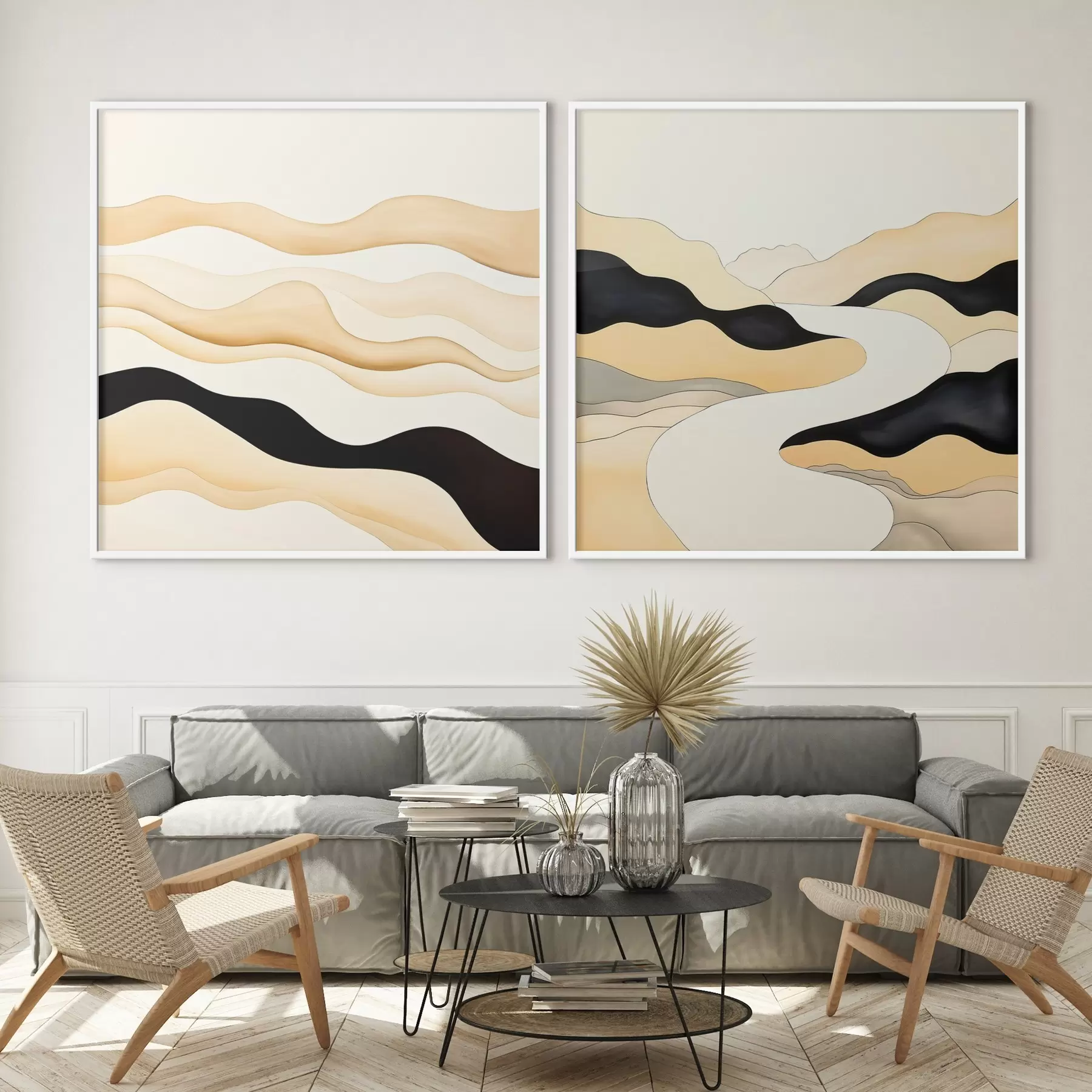 Fotobehang Abstracte vormen geïnspireerd door natuurlijke ritmes d00992