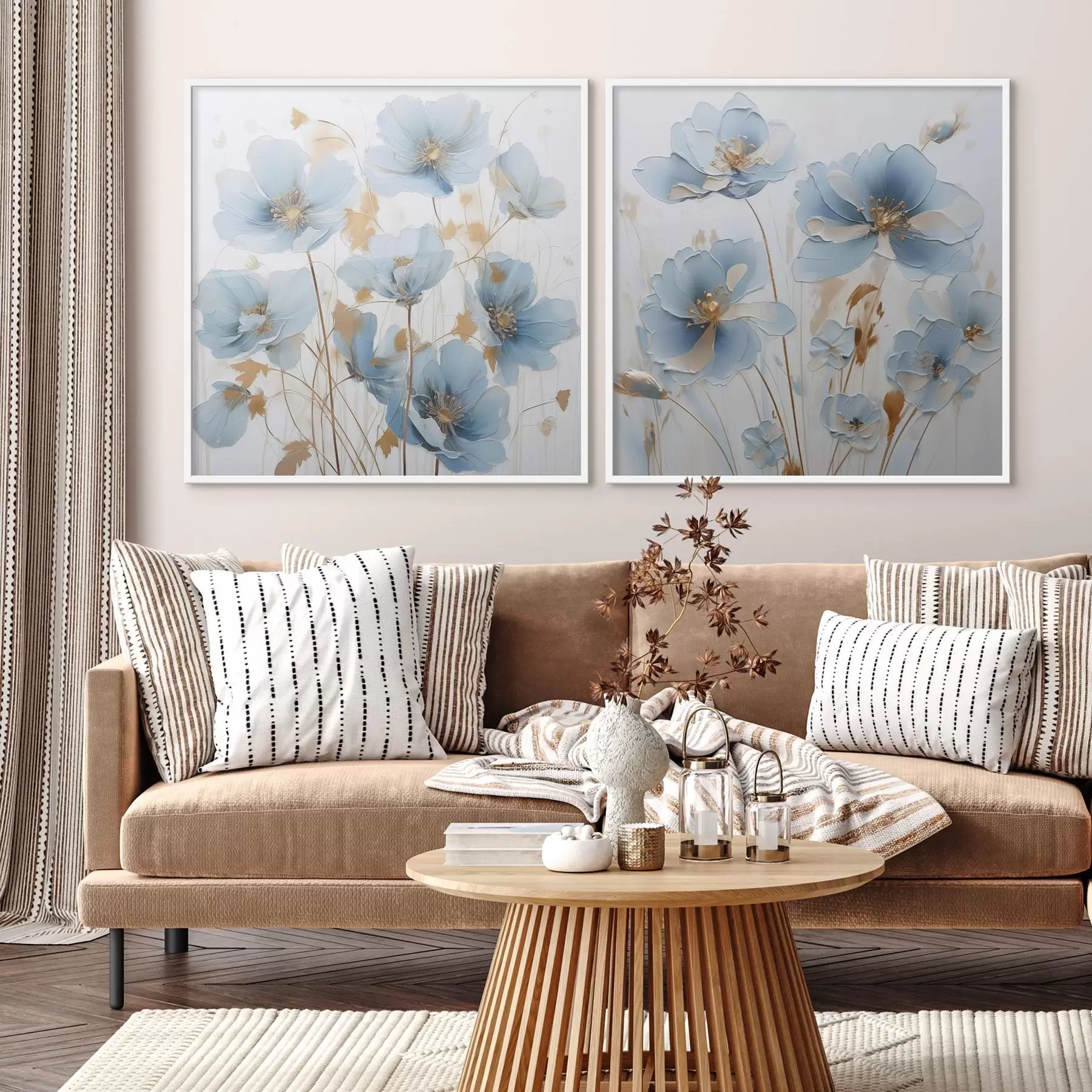 Fotobehang Delicate bloemen imitatie van schilderij d01044