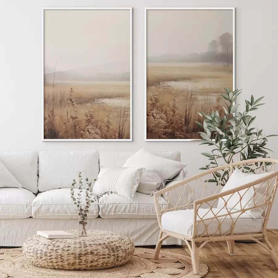 Fotobehang Gedroogde bloemen in een veld d01053