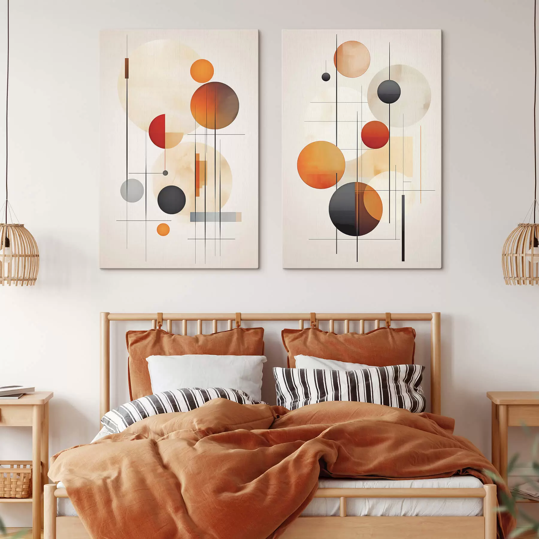  Schilderijen Geometrische abstractie met bollen m01103