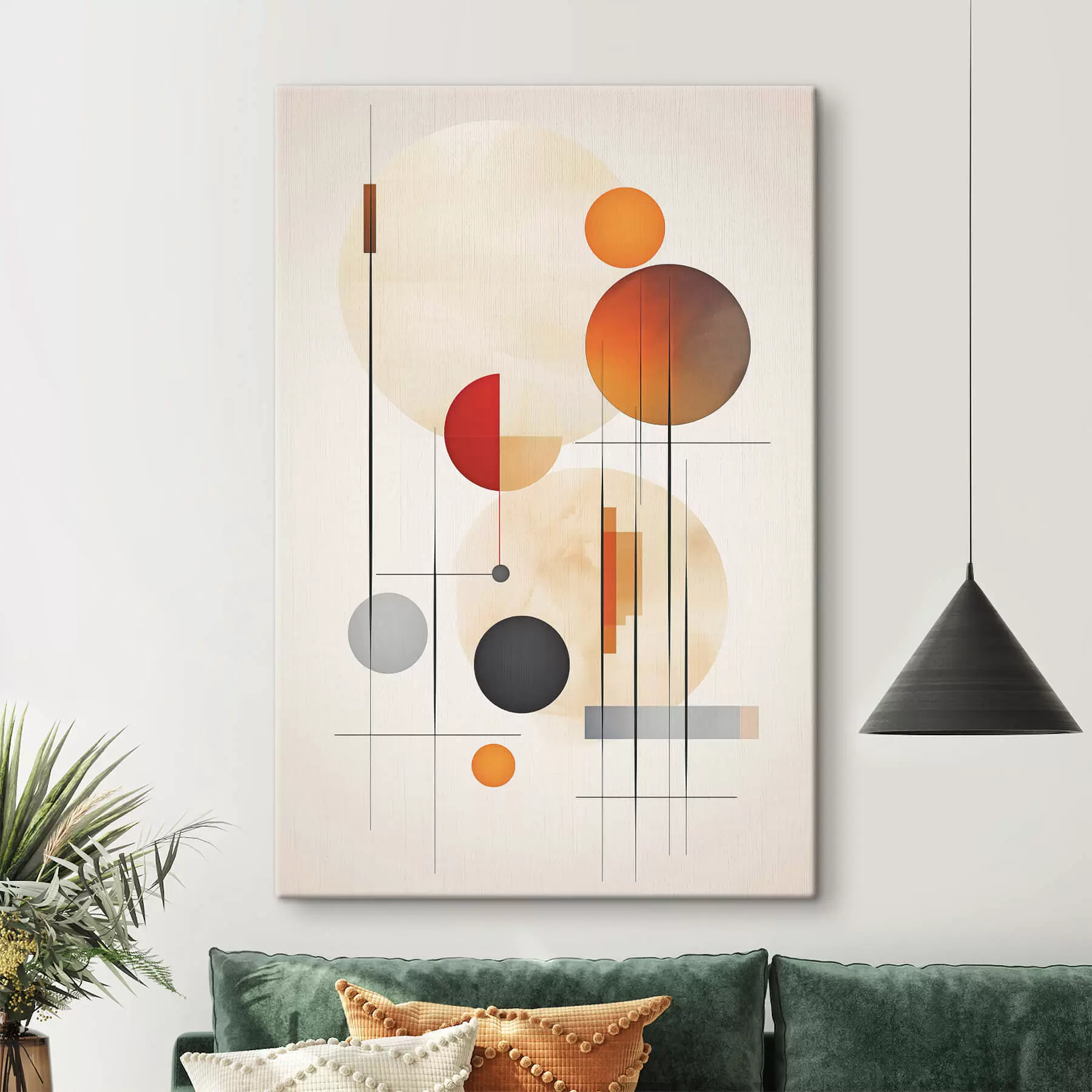  Schilderijen Geometrische abstractie met bollen s46976