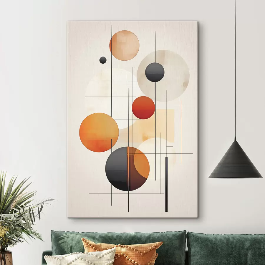  Schilderijen Geometrische abstractie met bollen s46977