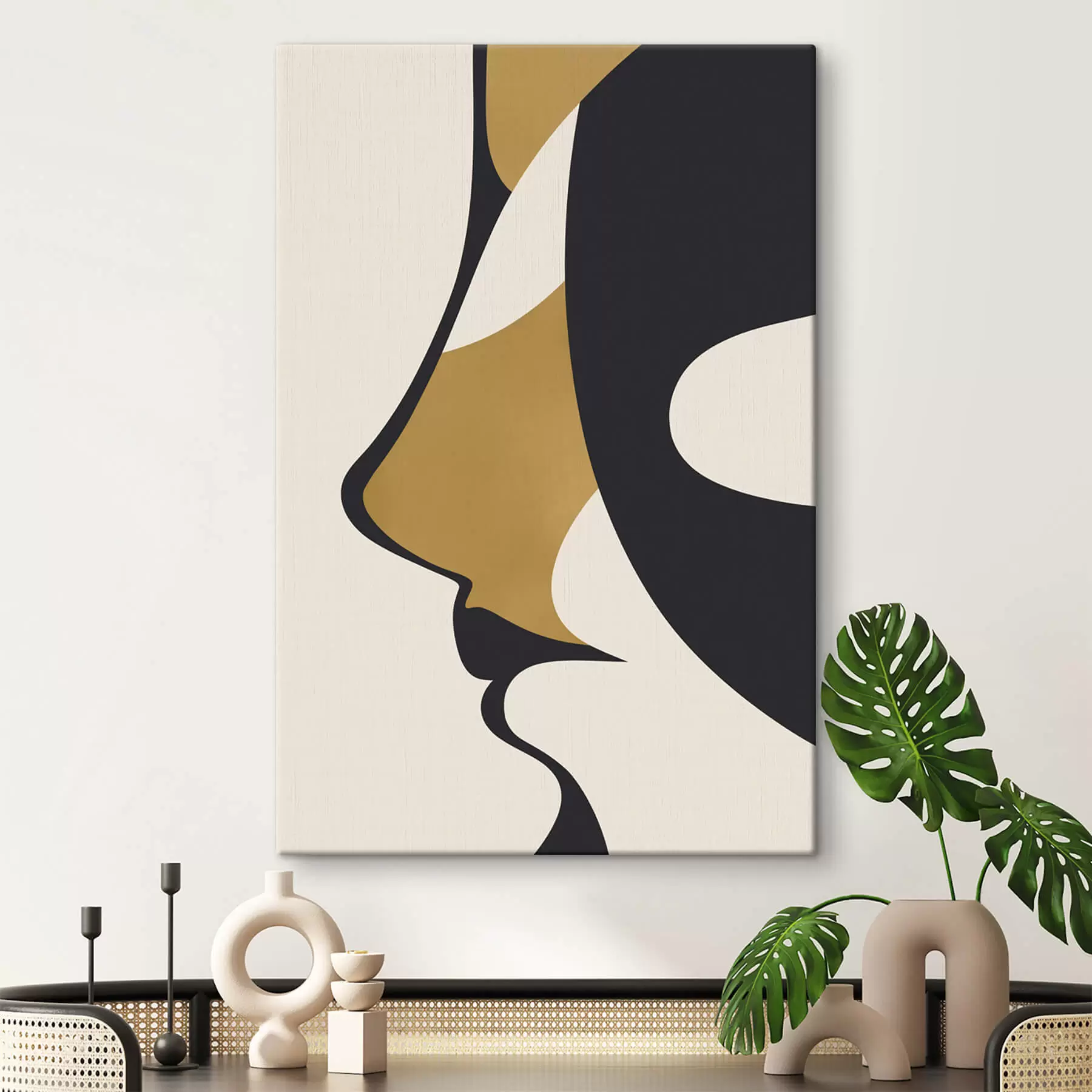  Schilderijen Abstract silhouet van een gezicht s47252