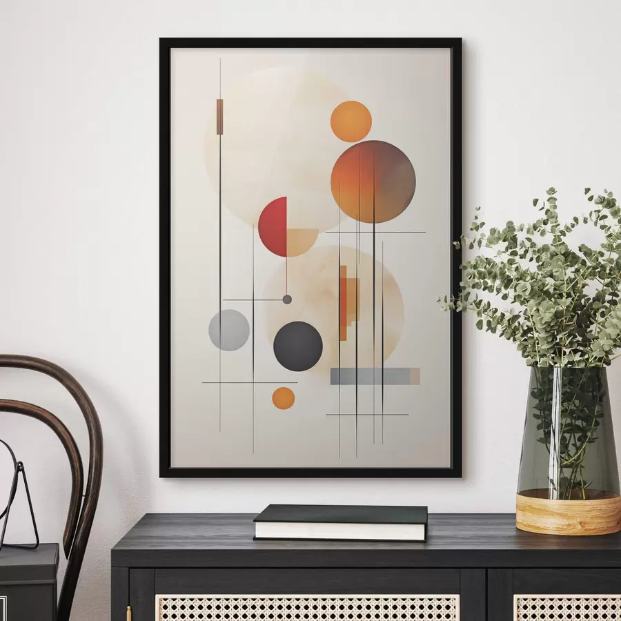 Fotobehang Geometrische abstractie met bollen f46976