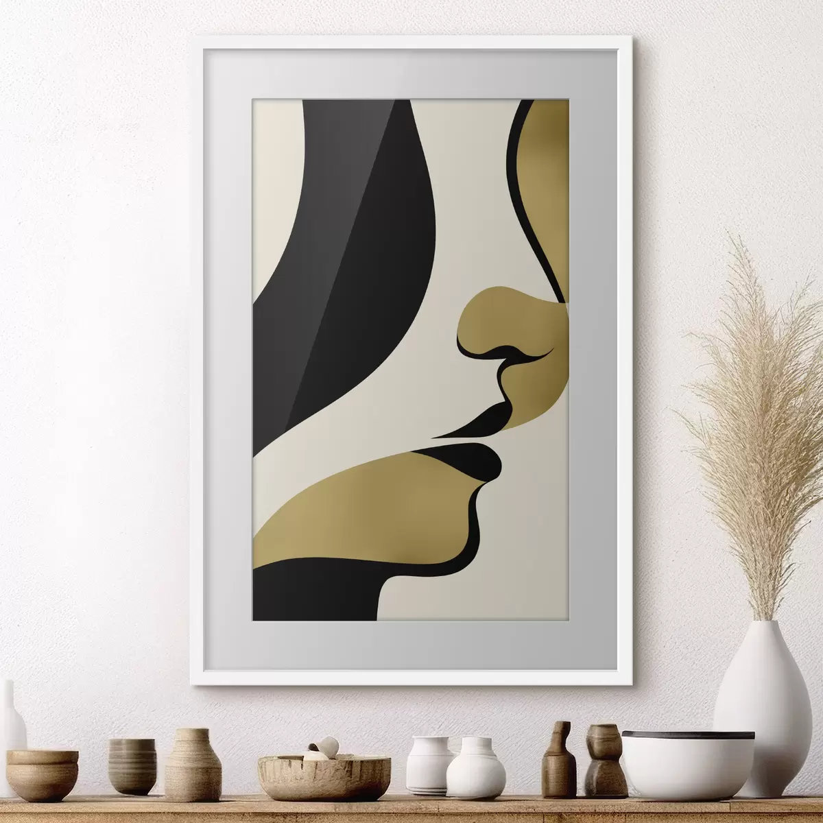 Poster Abstract silhouet van een gezicht f47251