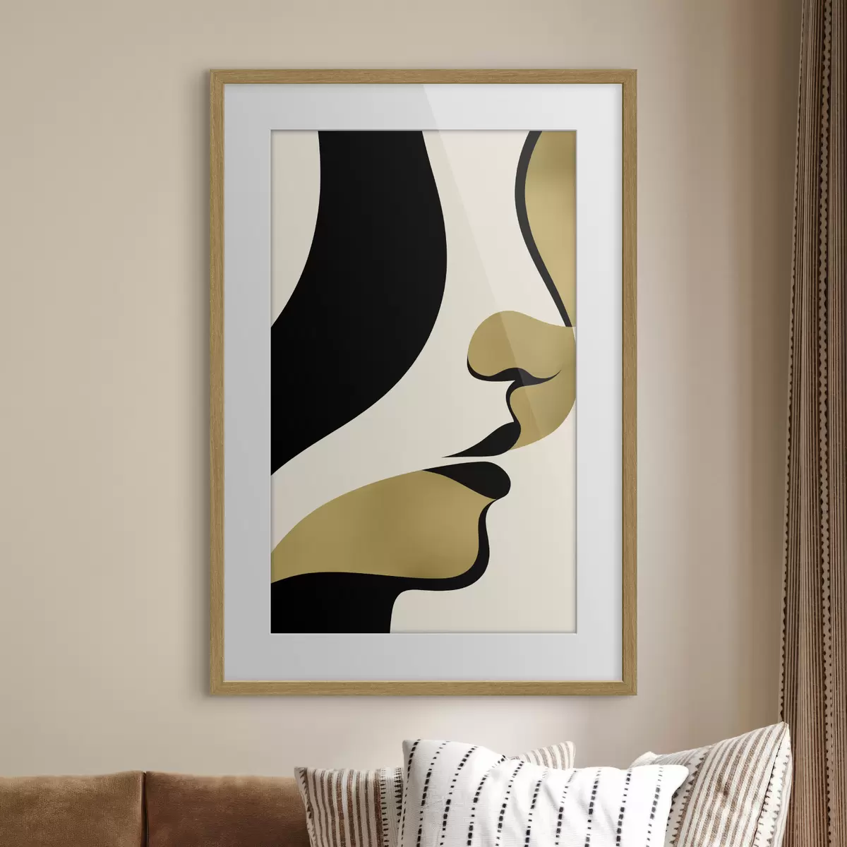 Poster Abstract silhouet van een gezicht f47251