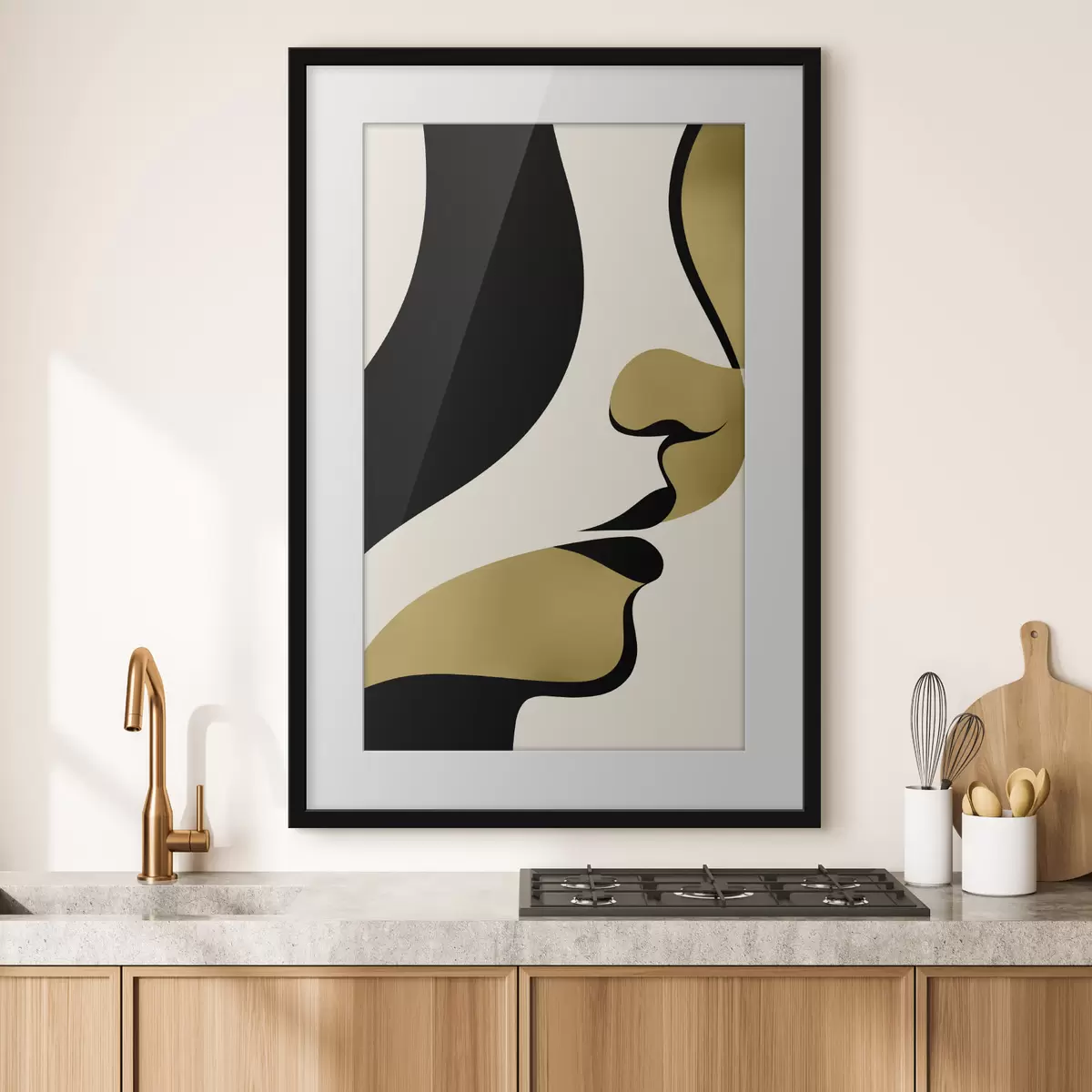 Poster Abstract silhouet van een gezicht f47251