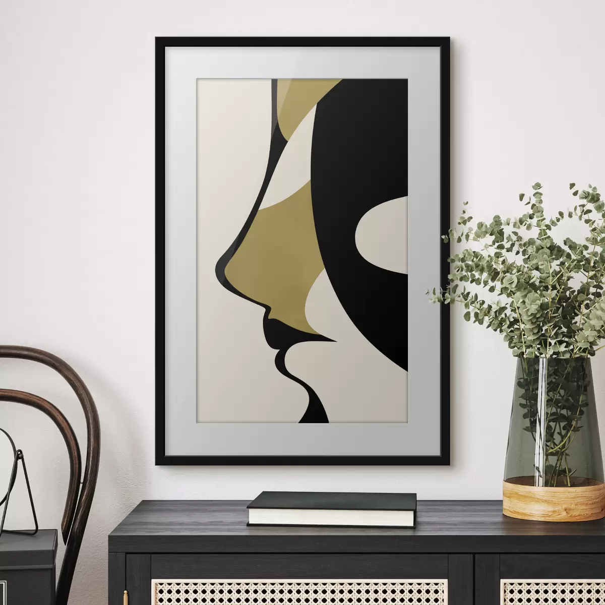 Poster Abstract silhouet van een gezicht f47252