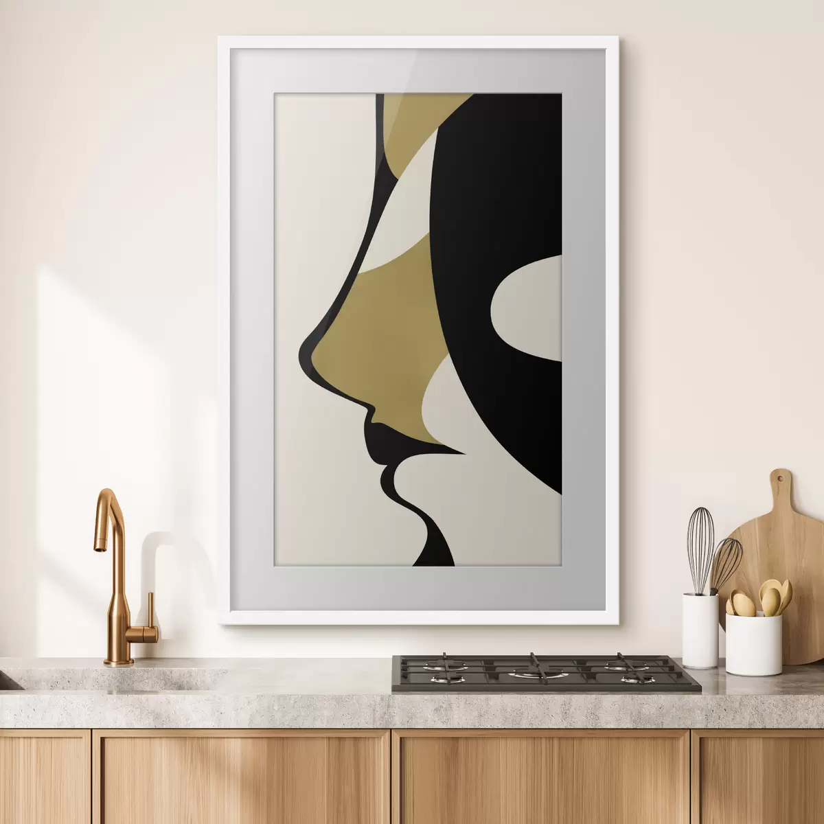 Poster Abstract silhouet van een gezicht f47252