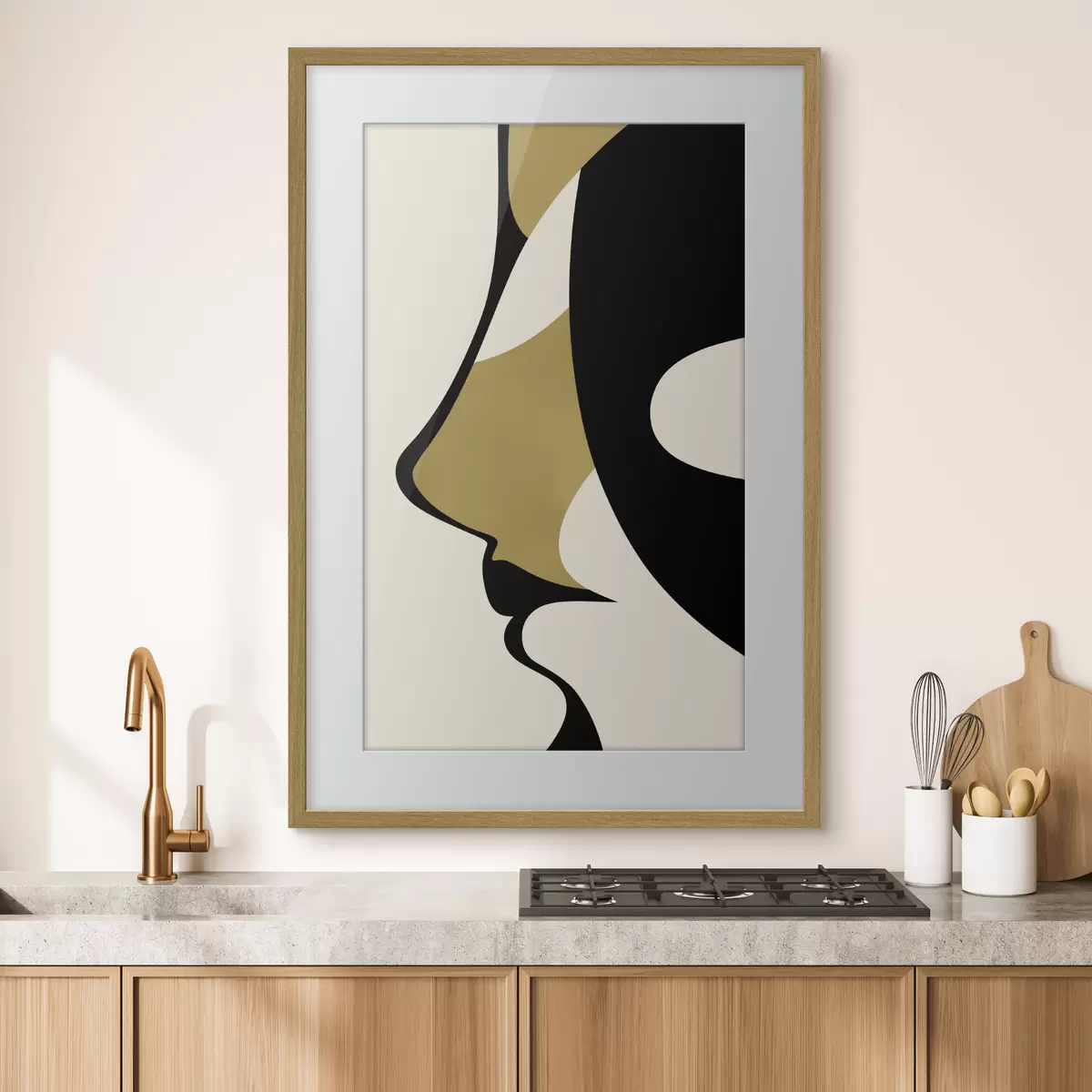 Poster Abstract silhouet van een gezicht f47252
