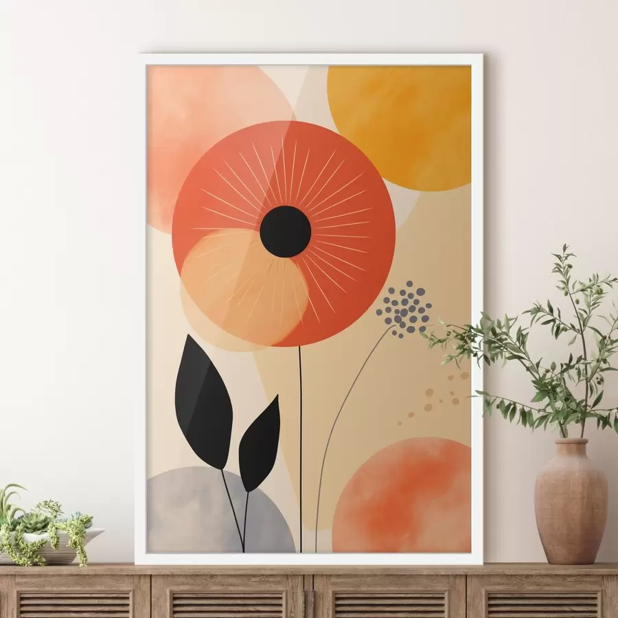 Fotobehang Decoratieve bloemenkunst in digitale illustratiestijl f46927