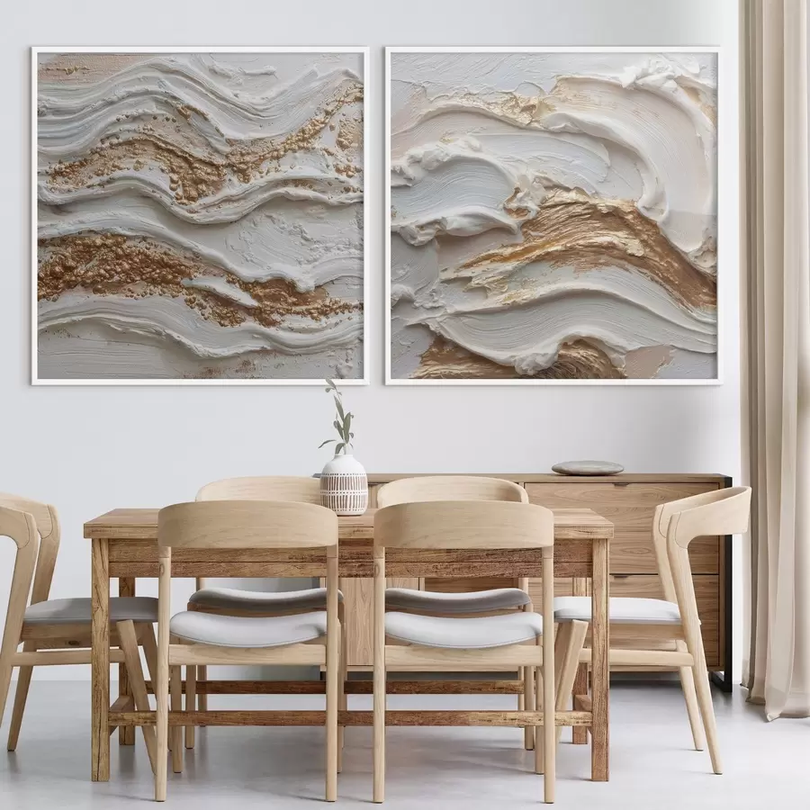 Fotobehang Volumetrische abstractie met witte en gele streken d00742