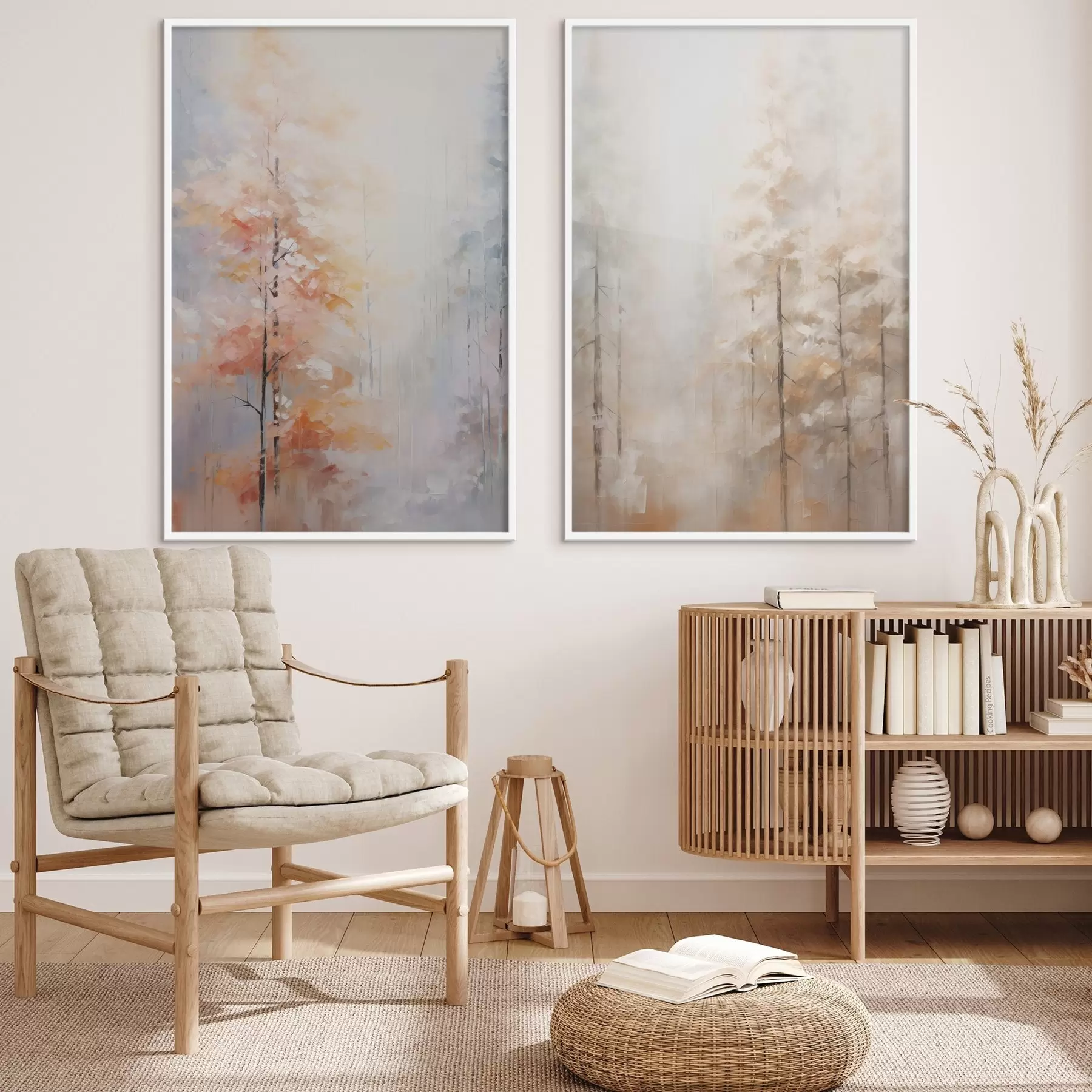 Fotobehang Herfstbos imitatie schilderij d00833