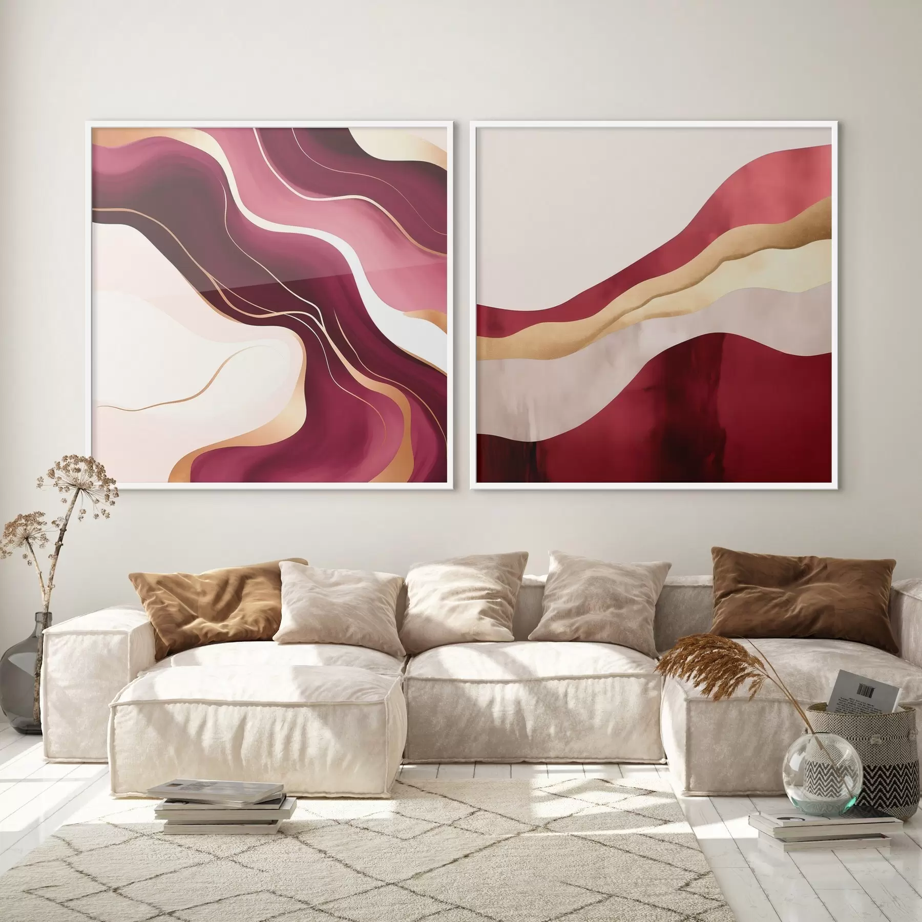 Fotobehang Golvende abstractie, rijke tinten d00903